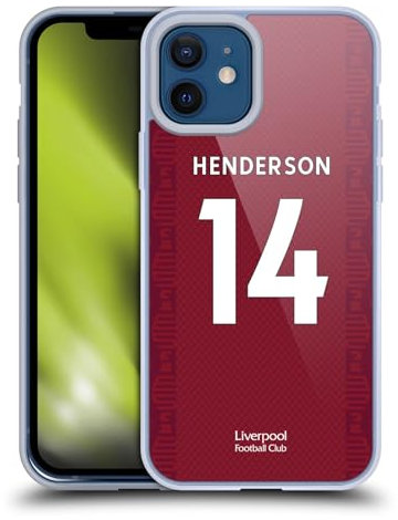 Head Case Designs Offizielle Liverpool Football Club Jordan Henderson 2022/23 Spieler Home Kit Soft Gel Handyhülle Hülle kompatibel mit Apple iPhone 12 / iPhone 12 Pro