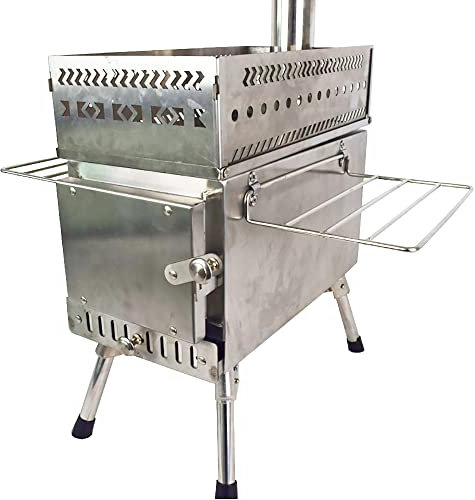 Camping Tent Stove, Winter Sauna Stove, Outdoor Wood Stove Portable Heating Stove for Home, Tents, Travel, Camping (Stainless Steel)