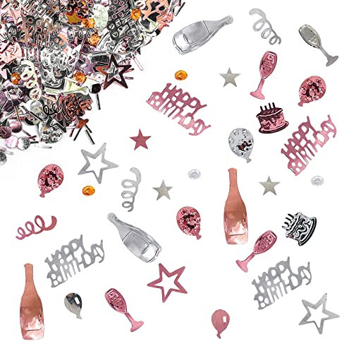 Giftota - Konfetti Geburtstag Deko - Streudeko (Roségold) - Jahrestag Partydekoration für Jubiläen, Geburtstage, Partys, Tischdeko