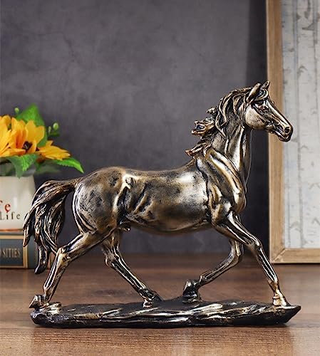 JXCBXJ Pferdeskulptur,Pferde-Kunstharz-Statue,Deko Statue Pferd,Pferd Skulptur Handwerk Home Office Dekoration Zubehör Hochzeitsgeschenke.