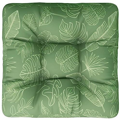 vidaXL Palettenkissen, Kissen für Gartenmöbel Hocker Sofa, Wasserabweisendes Sofakissen, Sitzkissen Palettenpolster, Blattmuster Stoff