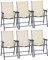 Outsunny Set of 6 Folding Garden Chairs, Metal Frame Garden Chairs Outdoor Patio Park Dining Seat with Breathable Mesh Seat, Beige