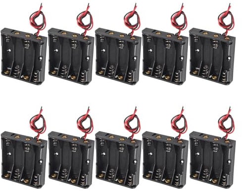 DIANN 10pcs AAA Battery Holder 4X 1.5V AAA Battery Power Case Plastic Box with Wire Applicable for Electronic Toy Home Appliance Remote Control