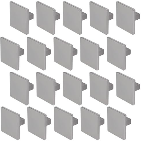 Decoranddecor Calla Square Cabinet Knob Door Pull Handle Kitchen Cupboard Furniture Drawer (20 Pack, Polished Nickel Black)