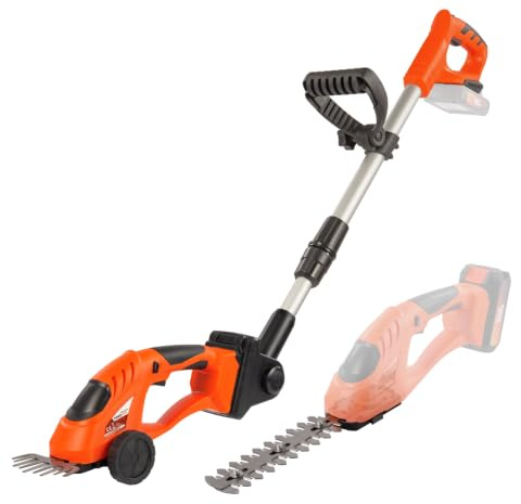 Power Plus Dual Power Akku-Heckenschere POWDPG75300-20-V-Teleskop-Heckenschere, ohne Akku und Ladegerät, 100 mm (Grasschere) und 180 mm (Heckenschere) Messer und 8 mm Spaltmaß