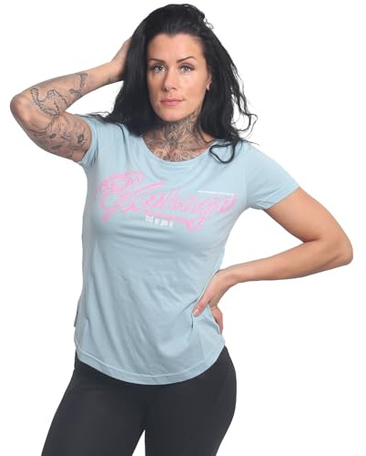 Yakuza Damen Evil Only Curved Crew Neck T-Shirt, Sterling Blue, M