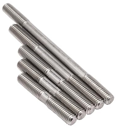 NORAZE M6 M8 M10 Stehbolzen, Edelstahl 304, Gewindelänge 25–250 mm, Doppelkopfschrauben, Schraubstange, Zahnstange (Size : M8x55 5pcs)