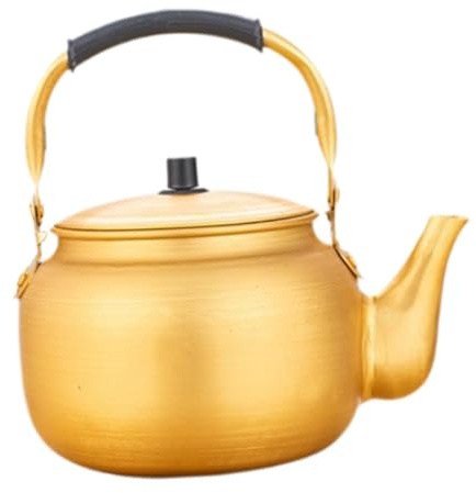 JISADER Gelber Aluminium-Wasserkocher, koreanischer Weintopf, Wasserkocher für den Herd, Teekessel für Picknick, 6L