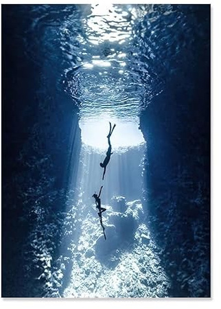 SHINERING Blauer Ozean Strand Ozean Leben Wellen Wal Natur Szene Leinwand Gemälde Wand Kunstdruck Poster Bild Für Wohnzimmer Dekor A1 50X70Cm Kein Rahmen