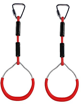 MUSISALY 2stücke Farbige Kletterringe Für Junge Mädchen Gymnastikringe Für Outdoor-spielplätze Vielseitig Einsetzbar Für Fitness Ninja-Ringe Und Kletterübungen Rot