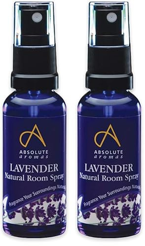 Absolute Aromas Natural Lavender Room Spray with Pure Lavender Essential Oil - A Light, Crisp and Calming Aroma - 100% Pure, Natural, Vegan, Undiluted and Cruelty-Free (Pack of 2)