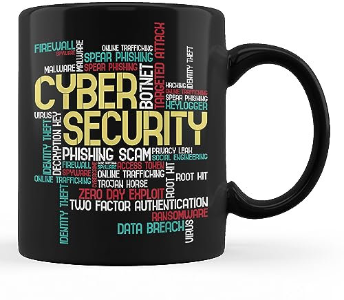 Tasse Cyber Security - Hacker It Analyst Computer Programmierer Schwarz Kaffeebecher Unisex Weihnachtstasse Retro Kaffeetasse Für Familie Geschenk Arbeit 330ML