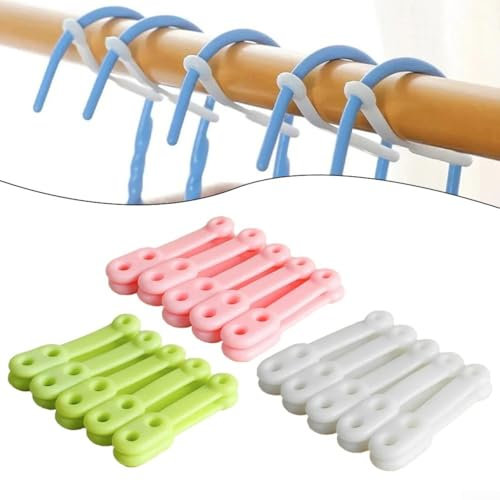 Clip di bloccaggio con impugnatura in silicone, 10 pezzi, fibbia antivento accessori per appendiabiti (verde)