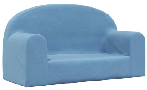 vidaXL Kindersofa 2-Sitzer Blau Weich Plüsch