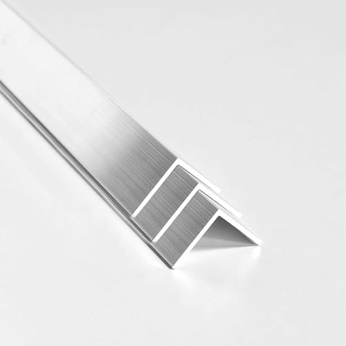 nielsen Aluminium L-Shaped Angle Profile - Pack of 3 - Natural Mill Finish 2000x15x15 mm, 1mm Thick, 2m Length – Corner Trim, Edge Protection, Decorative Finishing