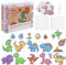 5000 Bügelperlen Set, 22 Farben Bügelperlen mit Bügelperlen Platten Steckperlen, mit 12 Muster Dinosaurier und Bügelpapier, zum Handwerk Kreative DIY Deko Geburtstag Geschenk für Kinder (5mm)