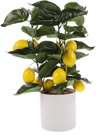 HOLIDYOYO Künstlicher Zitronenbaum Dekoration Für Zuhause Realistischer Bonsai Mit Künstlichen Zitronen Und Blättern Pflegeleicht Für Wohnzimmer Und Büro Kunstpflanze Im Topf