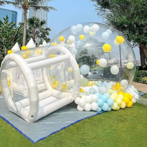 Aufblasbares Blasenhaus 3m, Aufblasbares Bubble House, TPU Seifenblasen Zelt für Kinder Erwachsene mit Gebläse & Pumpe, Wasserdichtes Gartenzelt aus PVC für Indoor Outdoor Garten Hochzeit Party