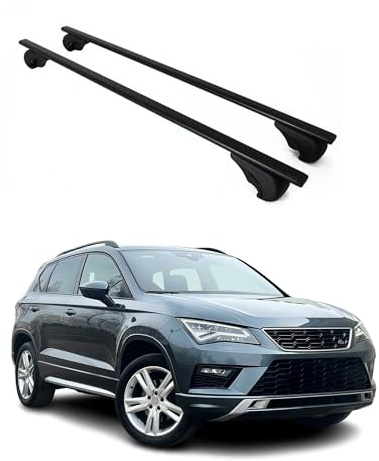 OMAC Dachträger für Seat Ateca 2016-2026 Stahl 2 Stangen Schwarz | Abschließbar, bis 75 kg Traglast, Querträger, Grundträger