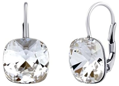 SILVEGO - SILVEGOVSW070 - Pendientes de Plata 925 con Swarovski Crystals Cristal Cuadrado 10 mm