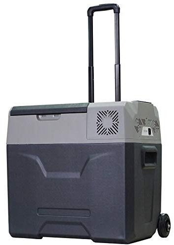 HOMCOM Glacière-congélateur portable Glacière à compression Glacière électrique froid -20°C 50 L 12 V et 230 V prise alume-cigare + adaptateur inclus gris noir