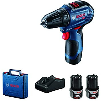 Bosch Professional 12V System Akku Bohrschrauber GSR 12V-30 (inkl. 2x2.0 Ah Akku, Schnellladegerät GAL 12V-40, im Handwerkerkoffer)