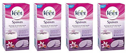Veet Spawax Disques de Cire - Jambes, Maillot, Aisselles, Bras - Figue Sucrée et Lys Violet (24 Disques)