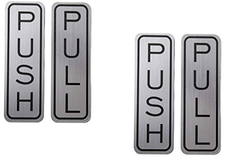 Be the bestest Türschild Namensschild Tür aus gebürstetem Edelstahl 304 Grad Premium PushPull Set (vertikal, 1 Paar), selbstklebend, 12,7 x 3,8 cm, stilvoll (2 Stück)
