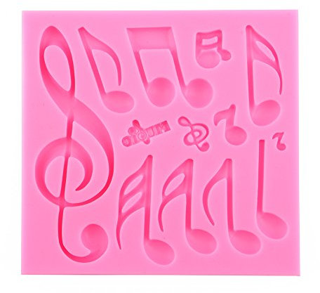 Nikou Musik Noten Silikonform Backform, Kuchenform -60bis + 200 ° Multi Music Note Spitze Silikonform Form Fondantmatte Kuchen Dekorationswerkzeug Hohe Temperaturbeständigkeit