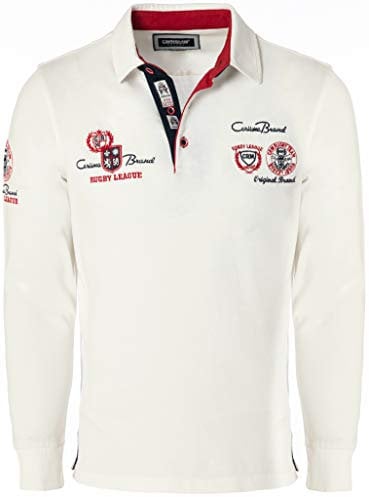 CARISMA Casual Herren Longsleeve Langarmshirt Sweatshirt Poloshirt Regular Fit mit Hochwertigen Stickerei 3433,Weiß,L