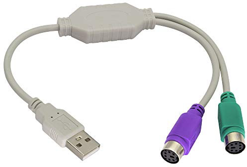 zdyCGTime 12Inch White PS/2 to USB Adapter Keyboard Mouse Converter Cable,USB Male to Dual PS2 Female Y splitter cable,Support Win98/ME/2000/XP/7/8/8.1,etc.(30cm/1Pack)