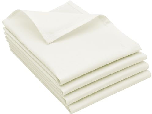 ZOLLNER 4er Set Geschirrtücher, Küchentücher, 50x70 cm, Halbleinen, Natur