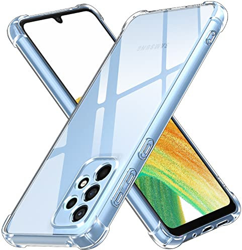 ivoler Coque pour Samsung Galaxy A33 5G, Ultra Transparent Étui de Protection en Silicone Antichoc avec Coins Renforcés, Clair Mince Souple TPU Bumper Housse