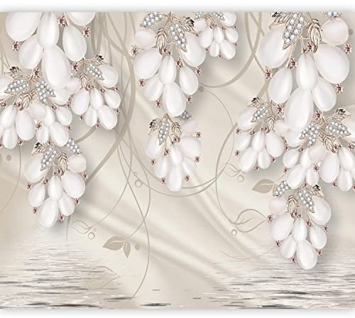 murando Fototapete 3D Effekt 400x280 cm Vlies Tapeten Wandtapete XXL Moderne Wanddeko Design Wand Dekoration Wohnzimmer Schlafzimmer Büro Blumen Ornament Trauben Retro n-B-0085-a-a