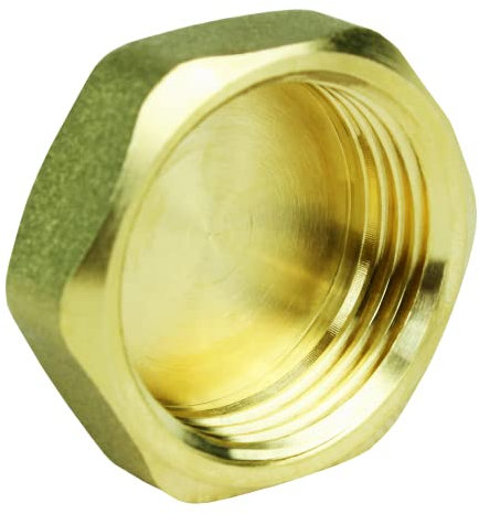 GASMIS Gewindekappe 2 Zoll IG, Endkappe aus Messing, Kappe 56,7mm Innengewinde - Made in Italy - 1 Stück