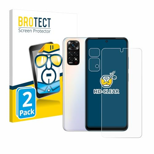 BROTECT Protector Pantalla para Xiaomi Redmi Note 11S (Frontal+Cámara) Protector Transparente (2 Unidades) Anti-Huellas