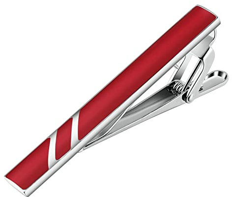 Krawattenklammer Vintage, Diagonale Streifen des Tropfenden Öls Krawattenklammer Personalisiert aus Rot Edelstahl Tolle Geschenke für Männer