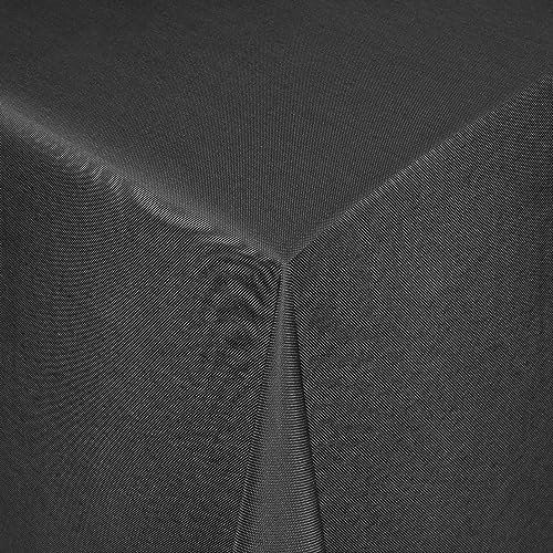 Tischdecke Stoff einfarbig Damast Uni-Design Jacquard Robust, Pflegeleicht und Strapazierfähig rund 220 cm Schwarz