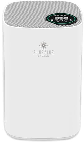 PureAire Smart Home Air Purifier for Bedroom Home Office Activated Carbon & HEPA Filter 3 Stage Filtration PAH2 Air Quality Monitor Indoor Allergies Dust Pet Pollen Odour Smoke 3D Printer Filter