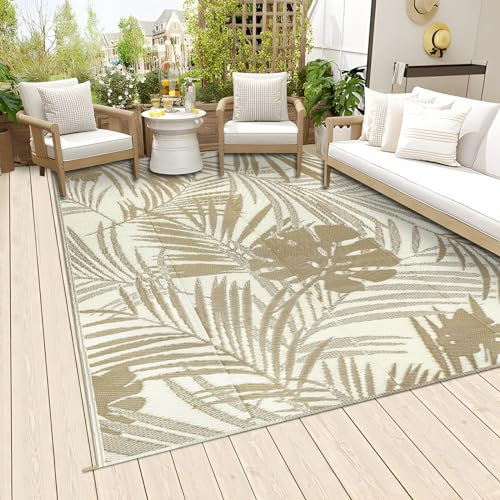 Famibay Tapis d'extérieur imperméable pour Jardin Patio Tapis réversible en Paille en Plastique Tapis de Camping Couverture de Pique-Nique pour Balcon terrasse Jardin Porch Plage Barbecue