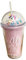 Naunna Gobelet en plastique dur avec paille, gobelet design licorne avec couvercle et paille pour adultes ou enfants, tasse à café en plastique réutilisable, bouteille d'eau à double paroi de dessin a
