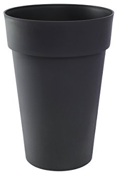 Pot de fleur rond Toscane Ø 46 x H.65 cm - Anthracite - Eda
