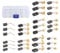 Kit de 30 Balais de Charbon Universel pour Outils Électriques - 10 Tailles, Compatible avec Perceuses, Meuleuses d'Angle, Ponceuses - Pièces de Rechange Essentielles pour Moteur Électrique