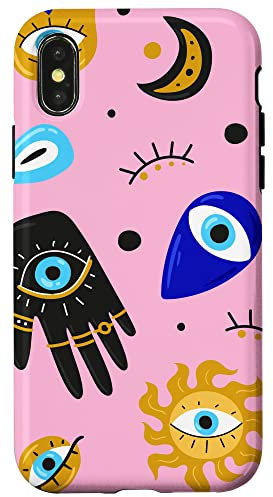 Pattern Evil Eye Charm For Protection Pattern Evil Eye 2024 Case for iPhone X/XS