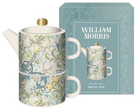 William Morris Golden Lily Tea for One Ceramic Teapot and Cup Set