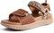 KuaiLu Sandales Randonnée Femmes Sport d'extérieur Confortable Orthopedique Soutien Voûte Plantaire Réglables Cuir Trekking Sandale Randonnee Léger Ouverte Antidérapante Marche Sandales Kaki 37