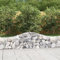 Chaduof Gabion avec arche haute, clôture en gabion, panier à pierre, panier à gabion, grille décorative, 200 x 30 x 40/60 cm, fer galvanisé