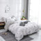 Luofanfei Bettwäsche Baumwolle 220x240 Marmor Optik Bettwäsche Set Doppelbett Weiß Marmor Bettbezug 240x220 und 2 Kissenbezüge 80x80 cm mit Reißverschluss Weich und Bügelfrei