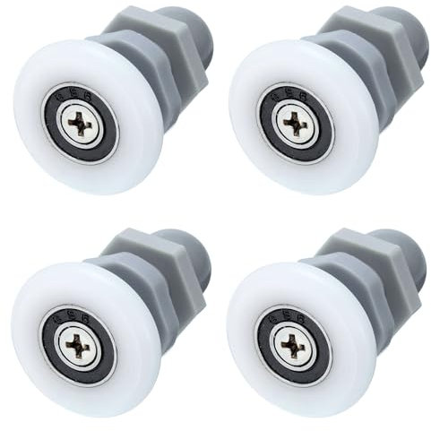 PATIKIL Shower Door Roller 4 Pack White-Grey 27mm Replacement Part Sliding Glass Door Wheels