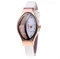 Damenuhruhr Edelstahl Dialogband kleine feine Uhr Frau Ellipse Semilunar Uhr Typ Sand-Damenuhr Damen Sportuhr Mini (White, One Size)
